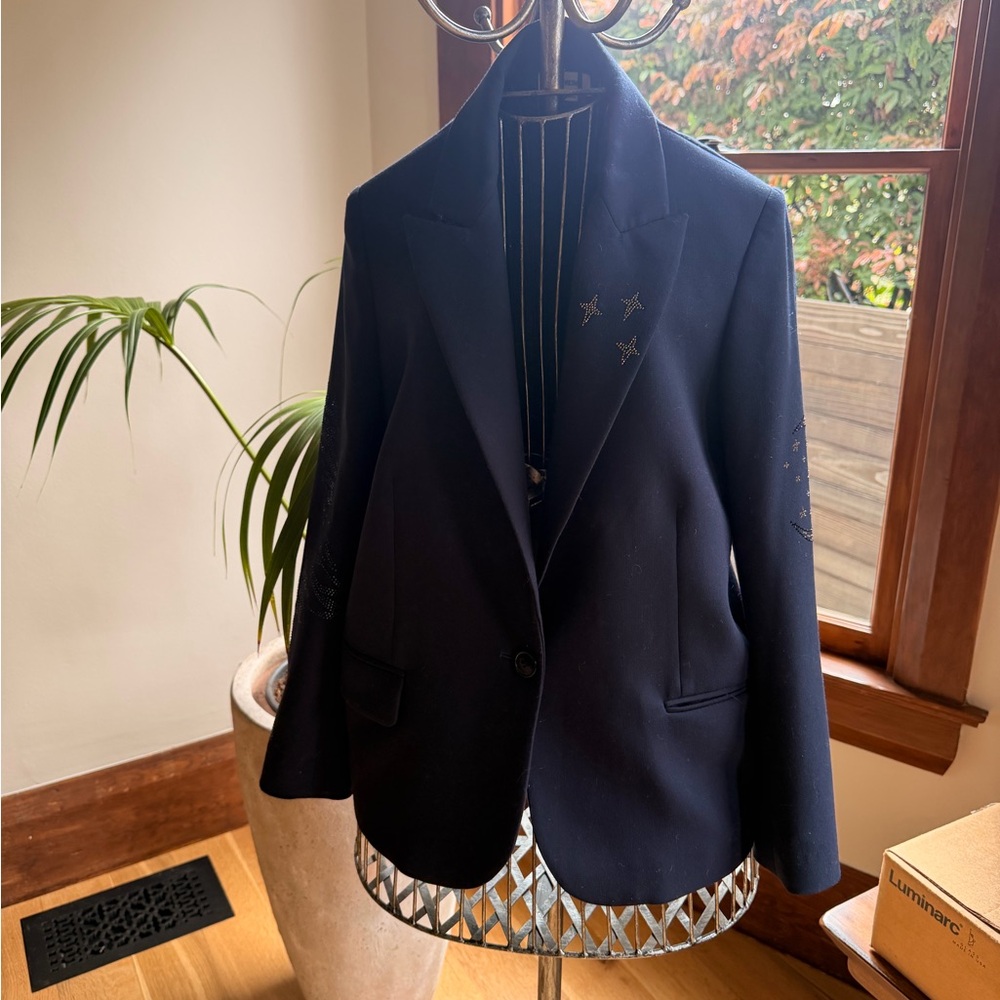 Zadig & Voltaire Dark Blue Blazer with Star Details